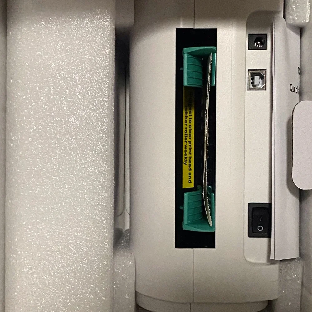White and Green Label Maker for Office Use